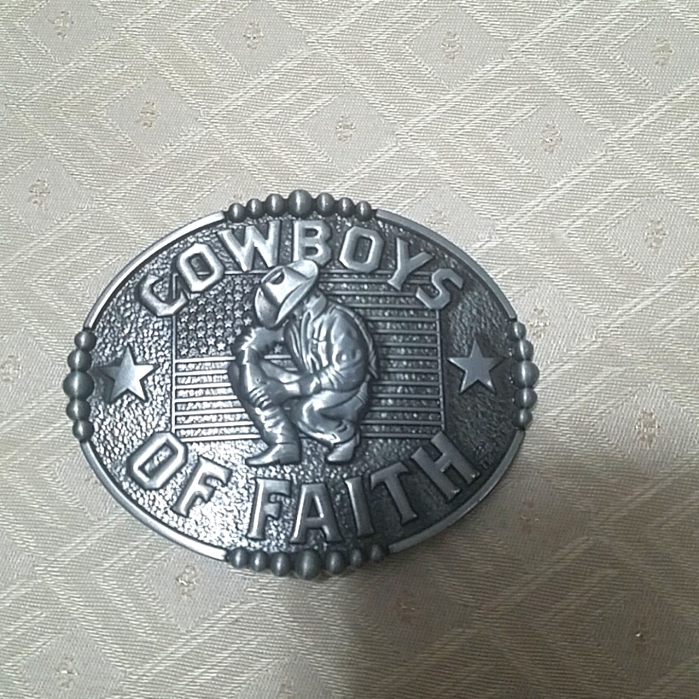 Cowboys of faith belt buckle